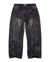 Vale Forever Black Cat Denim Jeans Black